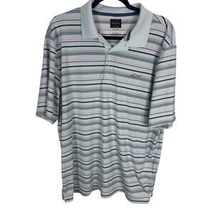 Greg Norman Striped Golf Polo Shirt L PlayDry